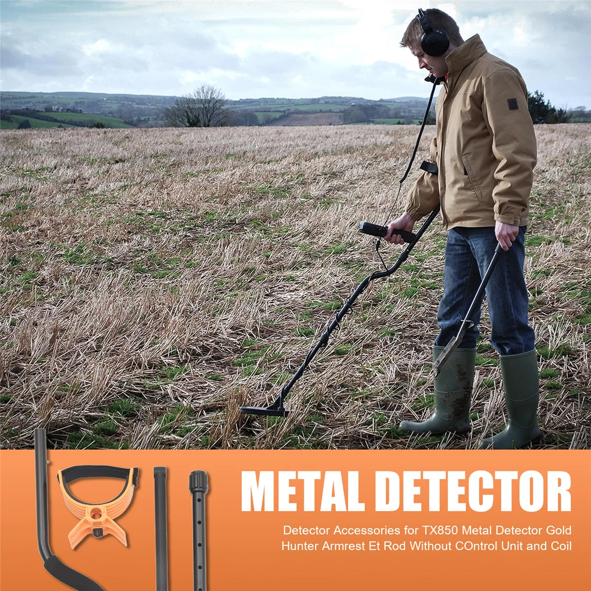 CHCH Detector Accessories for TX850 Metal Detector Gold Hunter Armrest Et Rod Without COntrol Unit and Coil