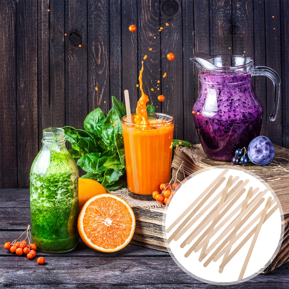 

500Pcs Wooden Beverage Stirrer 14cm Eco Friendly Coffee Tea Milk Mixers Swizzle Sticks Reusable Milk Stirrer Coffee Stir Sticks