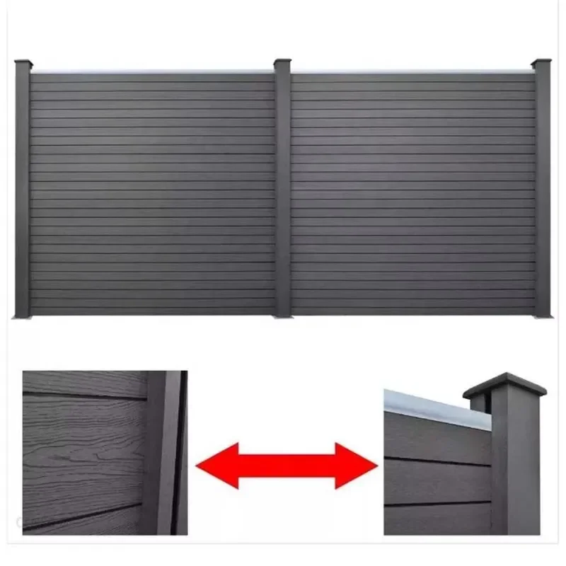 Customized Size High Quality Outdoor WPC Fence Interlocking WPC Fences Set Anti-Rot Wood Plastic Composite Fencing System