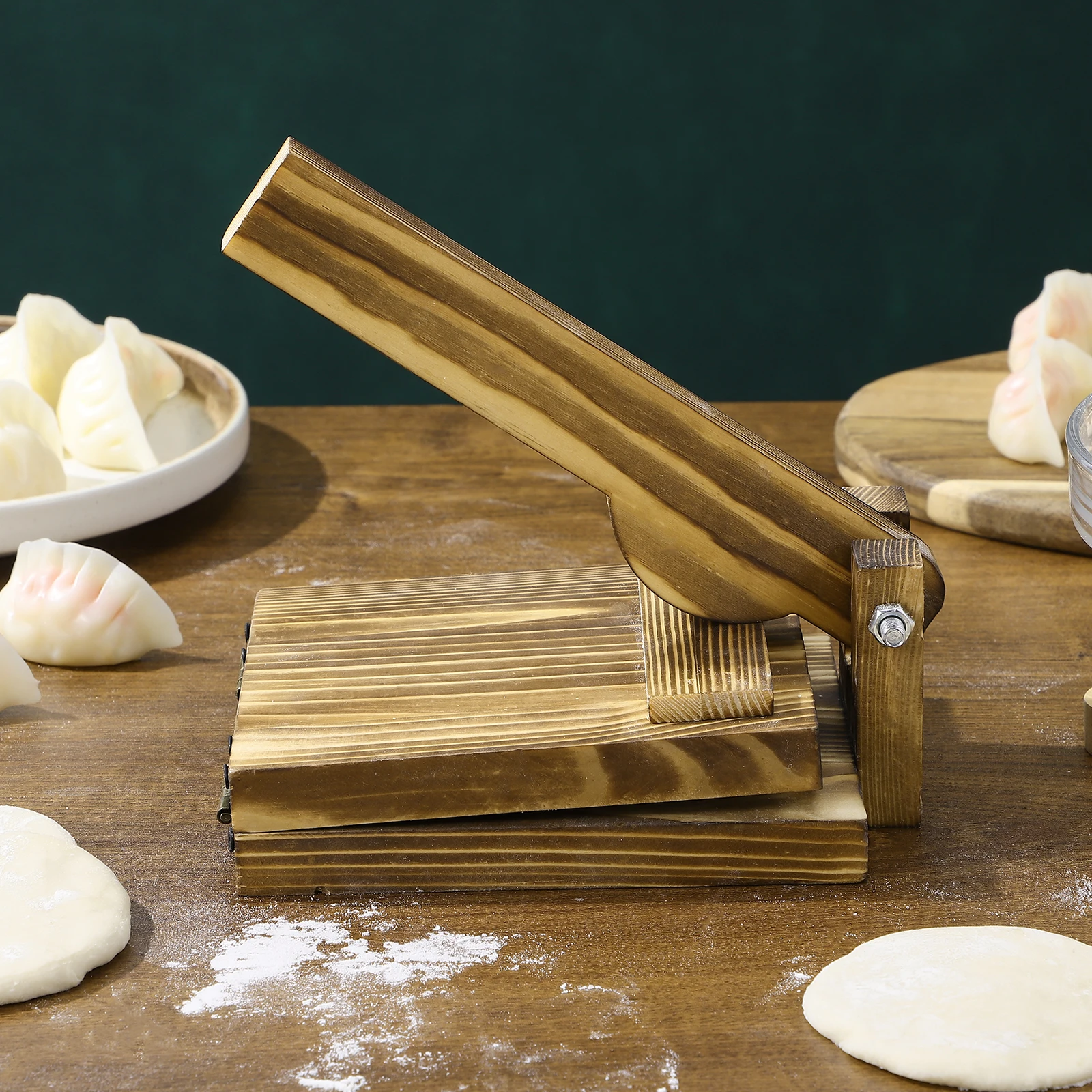 

Dumpling Maker Wrapper Mold Wooden Dough Press Flour Manual Molds Woman Wrappers