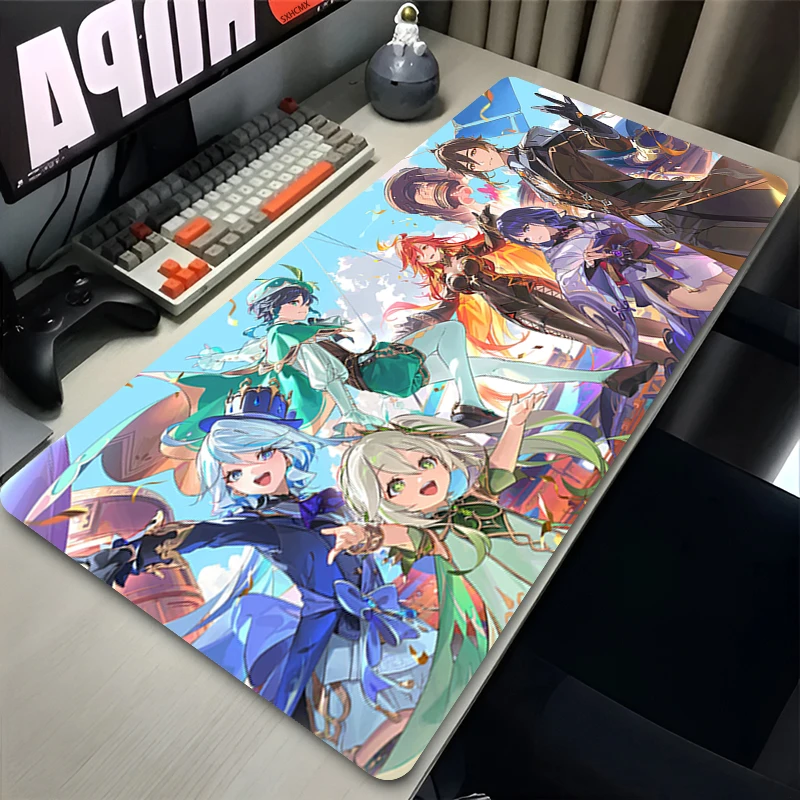 Large Mouse Pad Mavuika Genshin Impact Laptop Play Mat Anime Girls Mousepad PC Gaming Accessories Office Gamer Cabinet Desk Mat