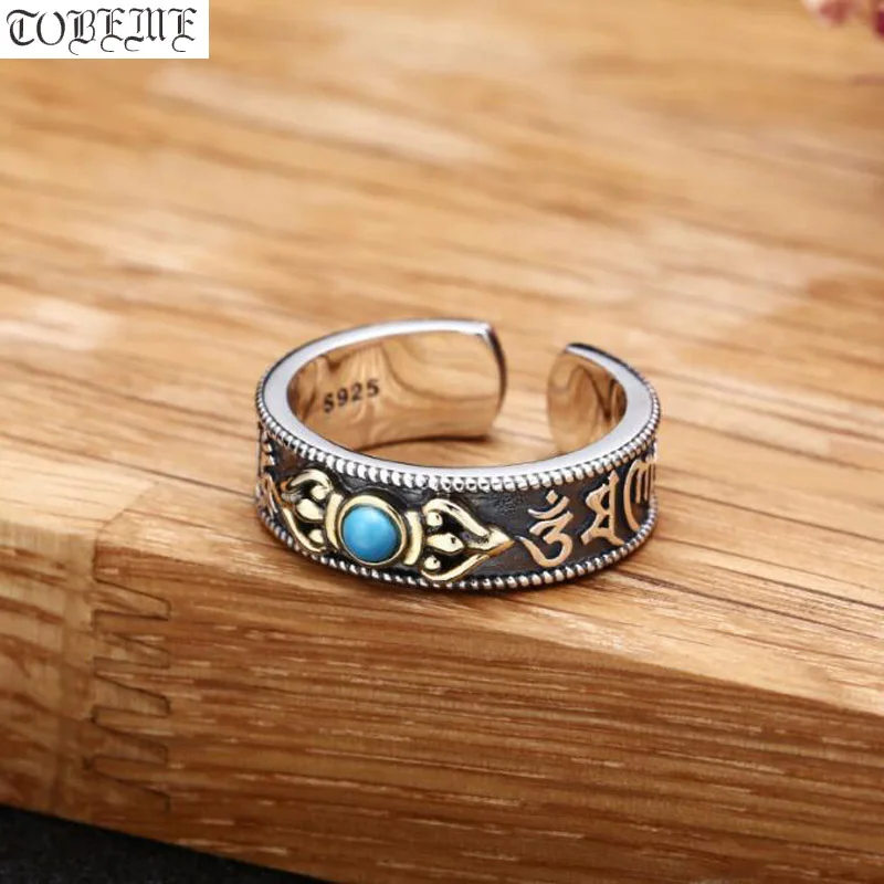 

Настоящее серебро 925 пробы тибетское кольцо с шестью словами буддистское кольцо ОМ мантра Ваджра символовое кольцо с изменяемым размером ювелирные изделия на удачу