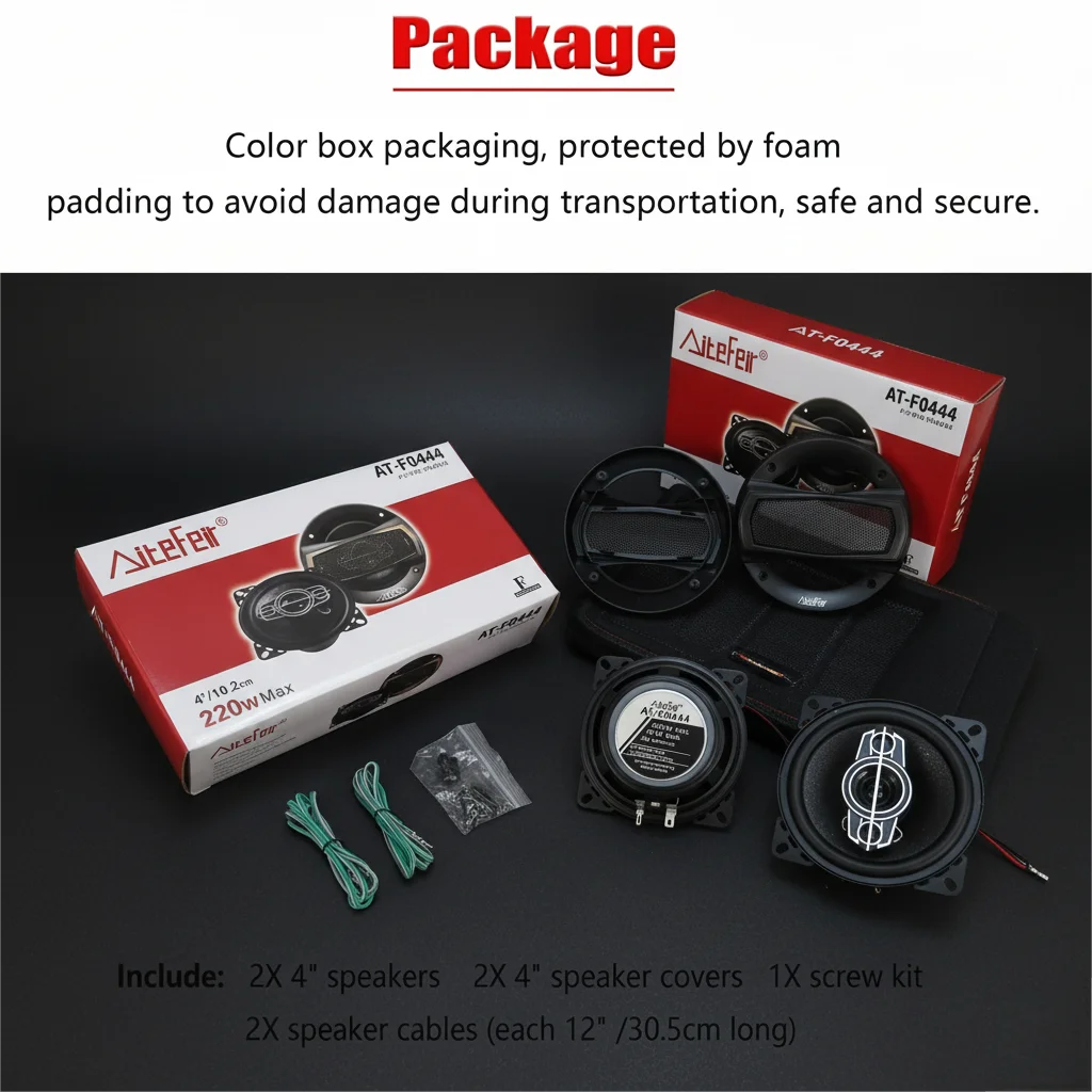 2PCS 4 Inch Car Speakers 440W 4-Way Coaxial Audio Full Range Stereo Door Speakers with Grille and Cable view 6