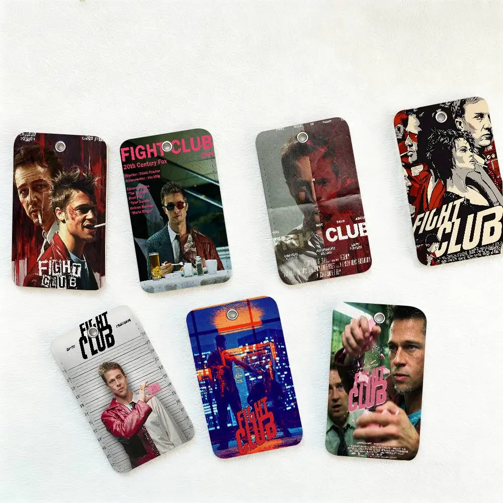 Good Movie F-Fight Club Style PU Access Card Holder with Keychain - Executive Protection for Bank card,Subway, Bus Card case