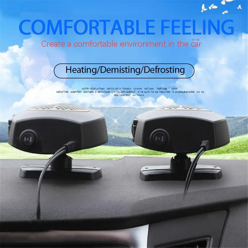 2 in 1 Car Heater 12V/24V 200W Portable Electric Car Heater Windshield Demister Defroster For Cars Trucks Winter Heating Fan