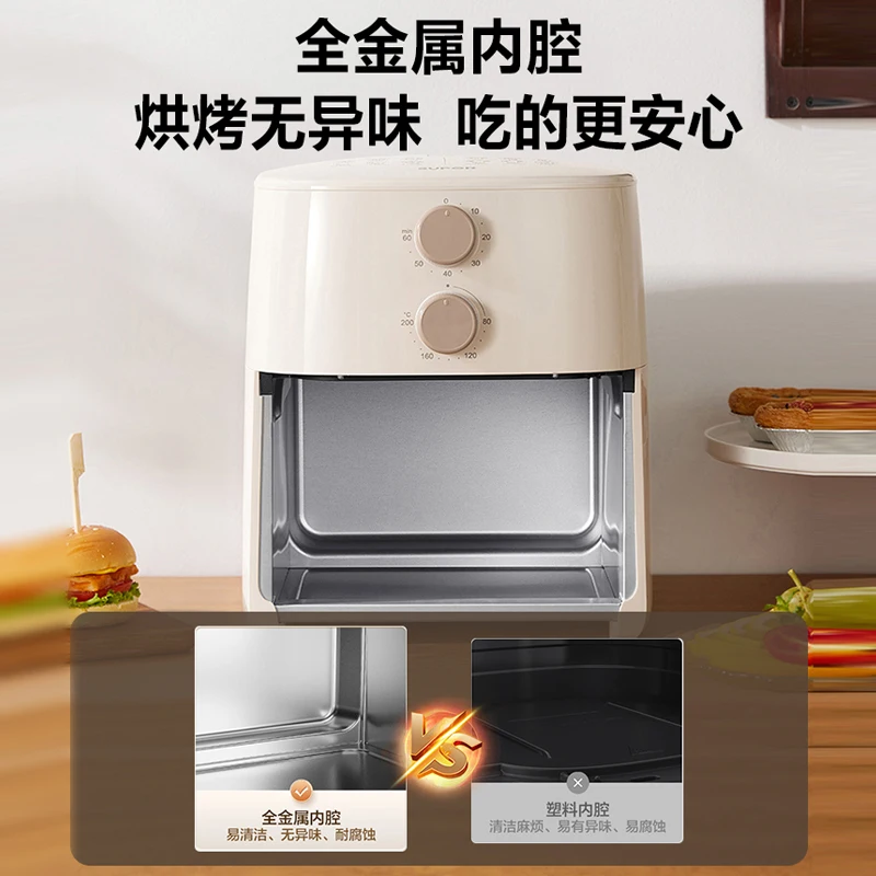 Air fryer household intelligent visual 6L capacity air electric fryer top heating large capacity no flipping