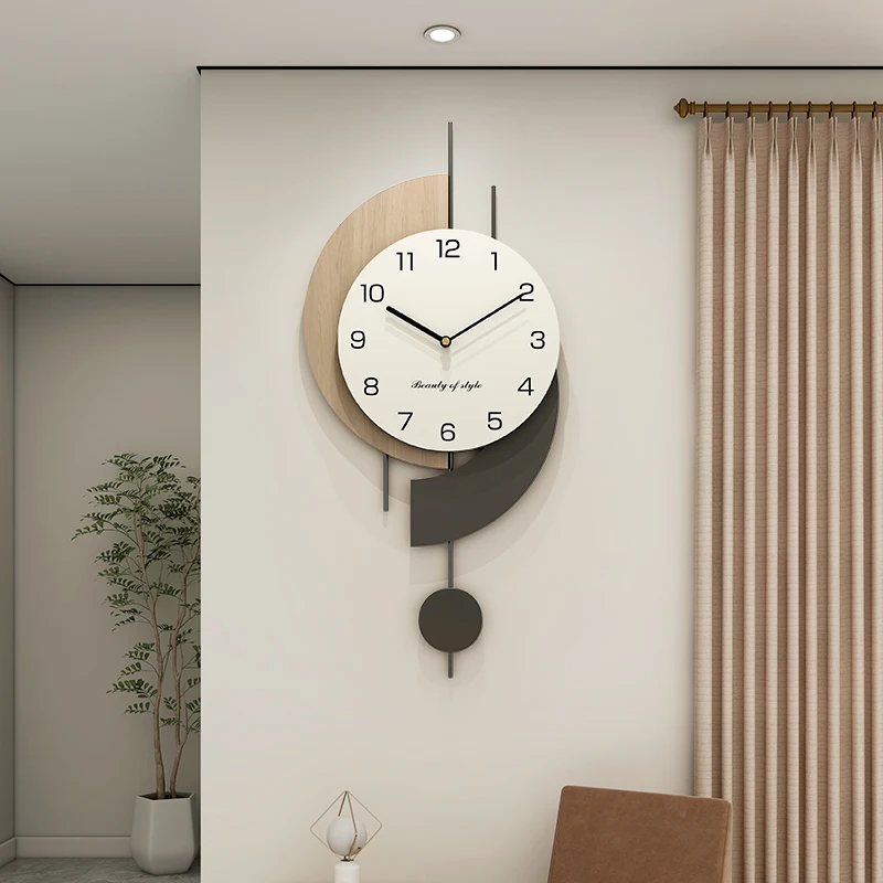 Wooden Mute Clock Wall Clock Living Room Modern Simple Creative Clock Household 2024 New Restaurant Wall Clocks Nordic