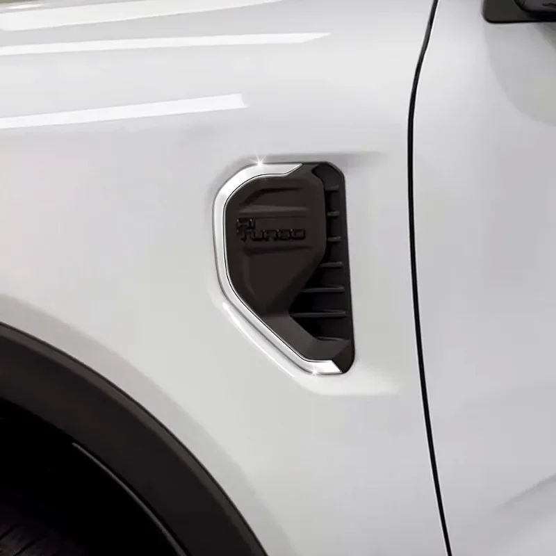 

Car Side Air Vent Outlet Cover Shark Gill Trim Leaf Plate Board Sticker for Ford Ranger Exterior Accessories 2023 2024 (for LHD)