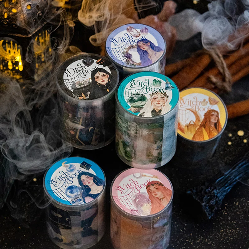 200CM/roll Waterproof PET Tape Mysterious Magician Theme Pattern Handbook Creative DIY Laptop Decoration