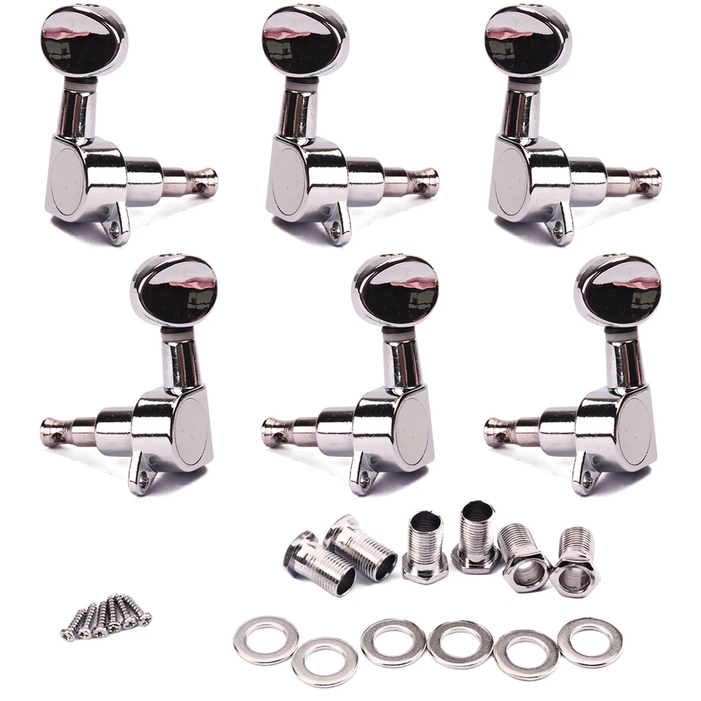 

6 Pcs Guitar String Tuning Pegs Semiclosed Locking Tuners Replacement Parts for Electric Acoustic Guitars Universal Machine