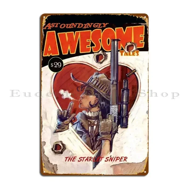 Astoundingly Awesome Tales 11 The Starlet Sniper Plaques murales en métal, affiches en étain pour cinéma, mur, décoration de cave et cuisine