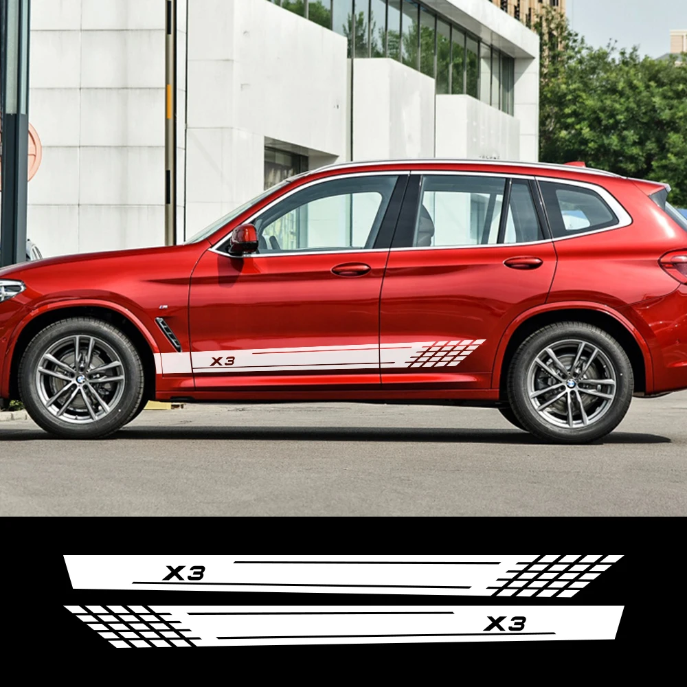 

For BMW X3 E83 F25 G01 Car Door Side Stickers Racing Sport Styling Long Stripes Vinyl Film Decor Decals Auto Tuning Accessories