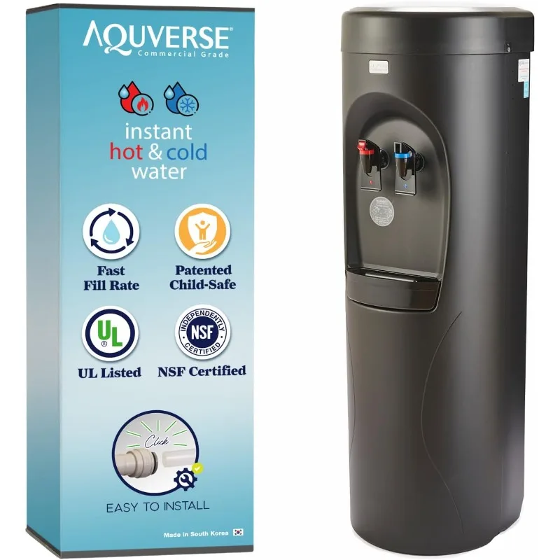 

Aquverse Commercial Grade Bottleless Hot & Cold Water Cooler Dispenser with Filter, Black NSF and UL/Energy Star Certified,Black