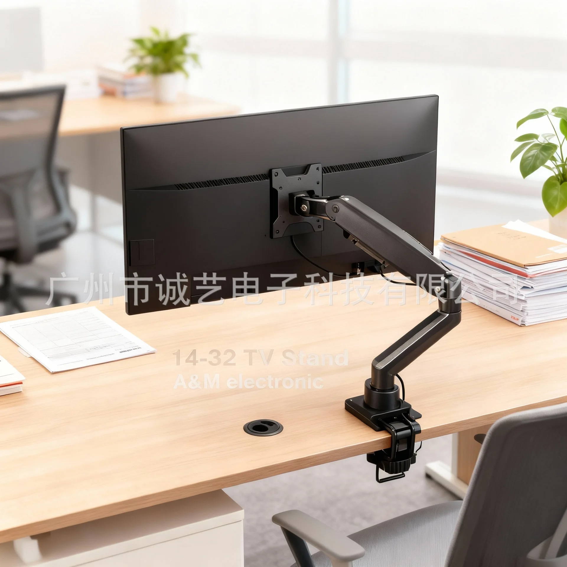Single Arm Gas Spring Monitor Stand Model-Tv Fits Inch Holds Up To Lbs Kg Vesa X Height Adjustable Full Motion Swivel