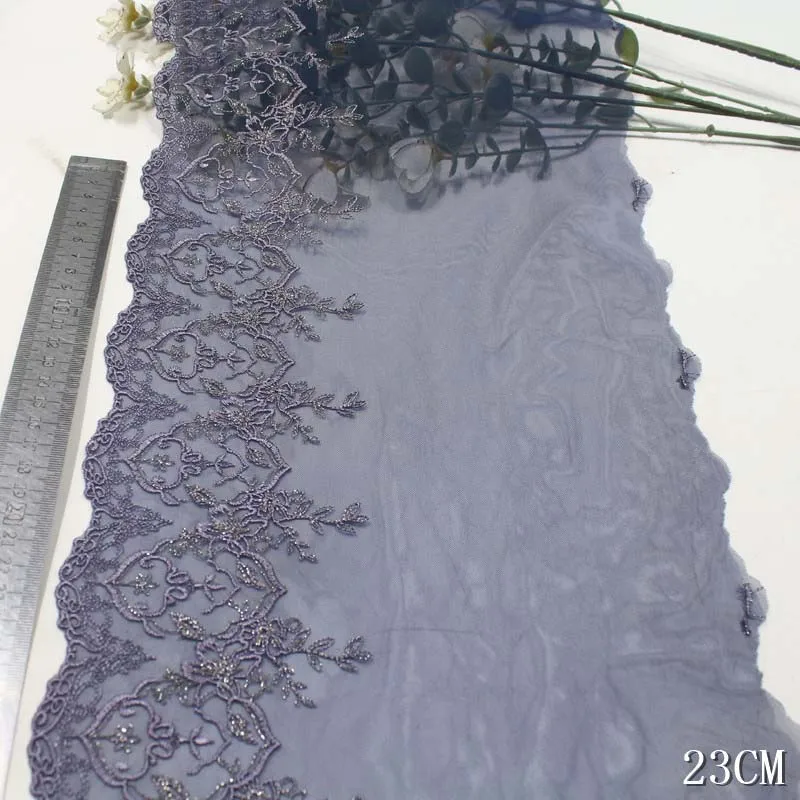 

31Yards Dark Blue Silver Threads Embroidery Lace Trim DIY Craft Sewing Supplies Skirt Hem Decoration Accessories