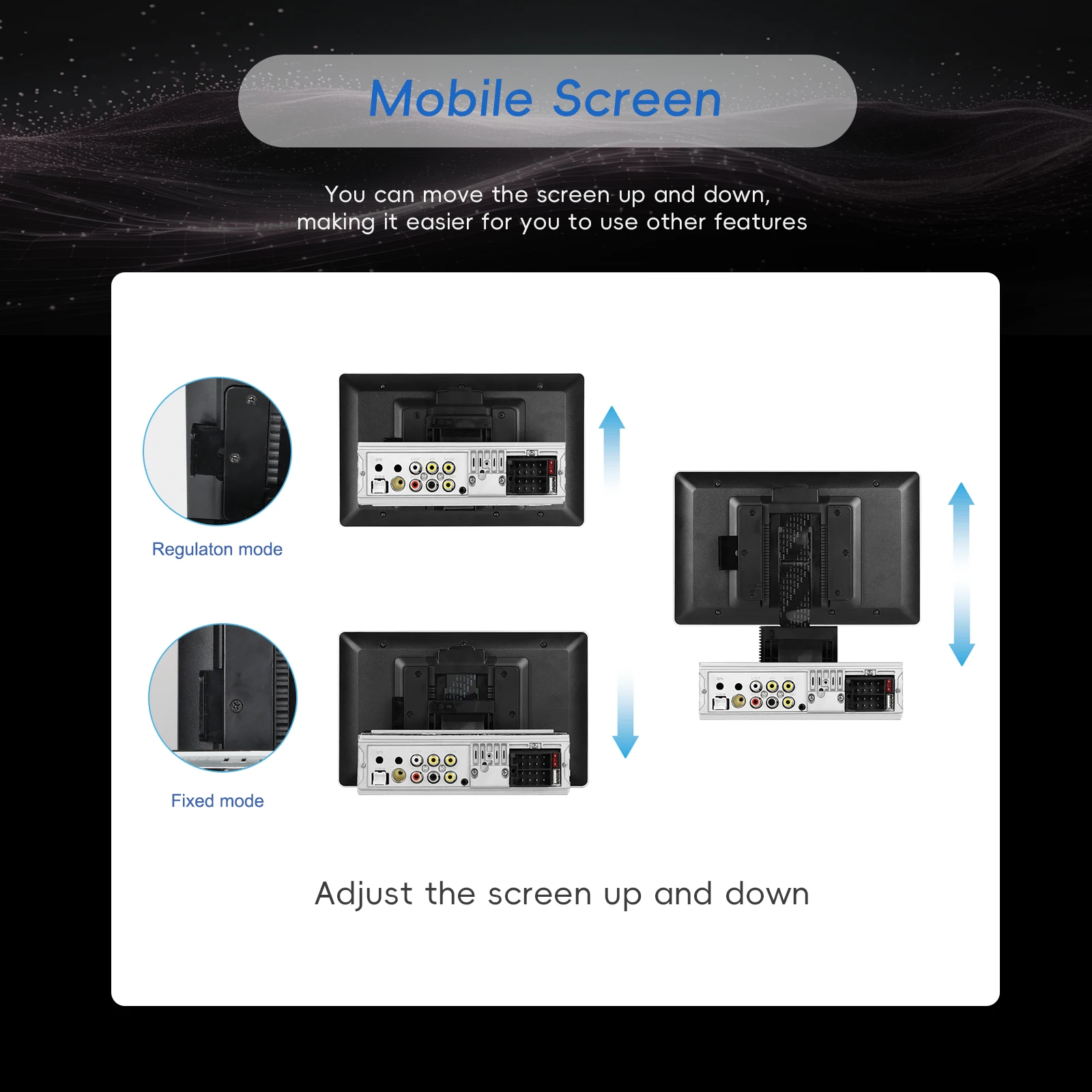 Podofo 1DIN CarPlay Autoradio Android Auto Mirror Link Universelles Auto-MP5-Player FM/AM/RDS Radio Bluetooth USB DVR AUX-IN – Detail 16