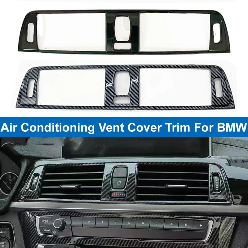 Decoración embellecedora de ventilación de aire acondicionado de consola central de estilo de fibra de carbono para BMW Serie 3/4, 2012-2019, 3GT,