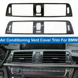 Decoración embellecedora de ventilación de aire acondicionado de consola central de estilo de fibra de carbono para BMW Serie 3/4, 2012-2019, 3GT, F34, F80, M3, 2013-2019