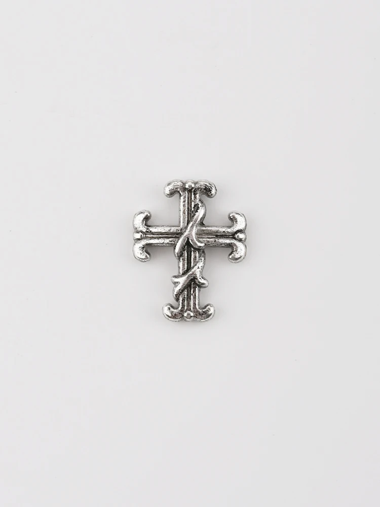 20 stücke Retro Silber legierung Nagel Kreuz Nagel Patch y2k Metall Court-Stil Nagel dekoration Großhandel