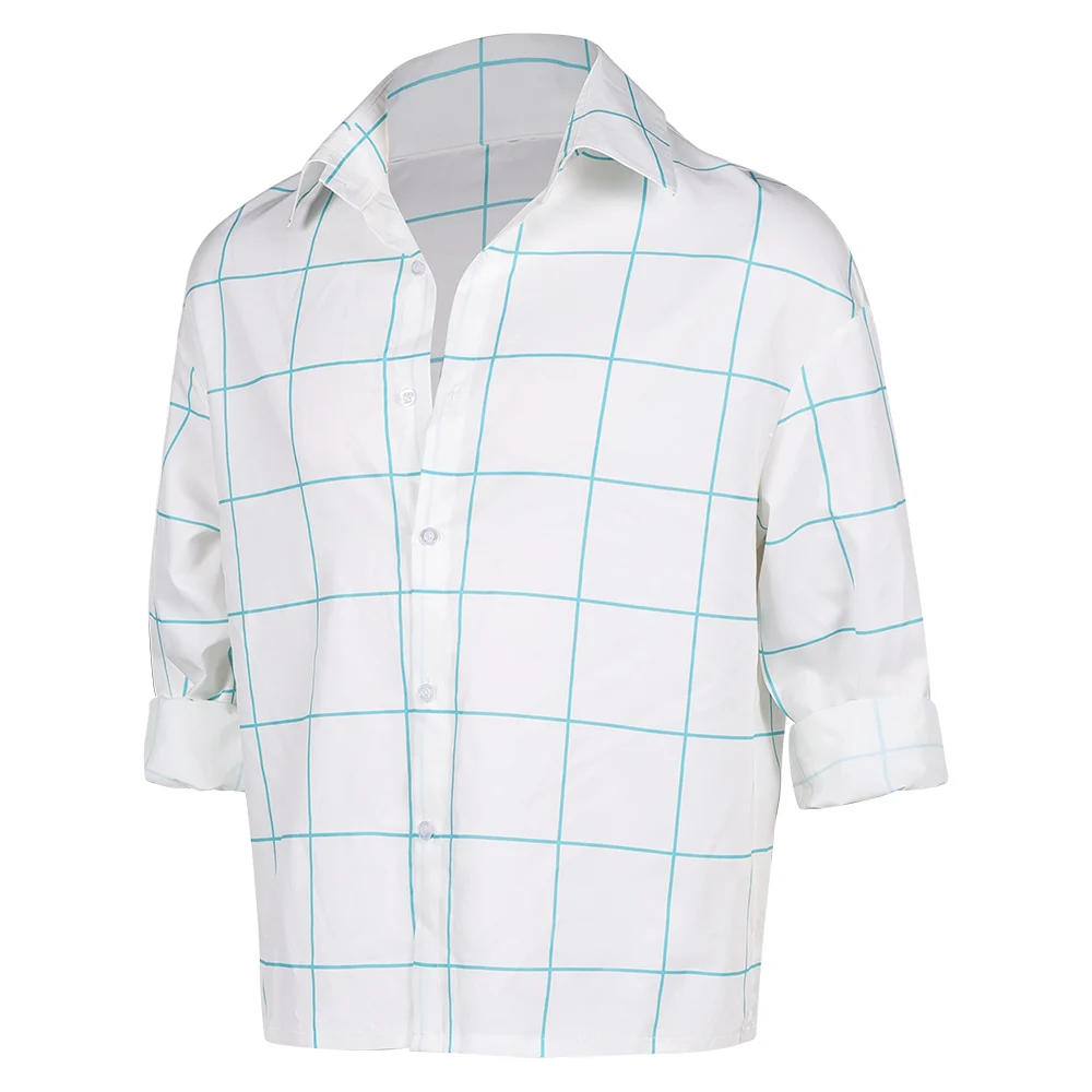 Saja Cosplay Boys Jinu Plaid Shirt Demon Cartoon Hunters KPop Roleplay Costume Adult Men Male T-Shirt Top for Halloween Carnival - Image 3