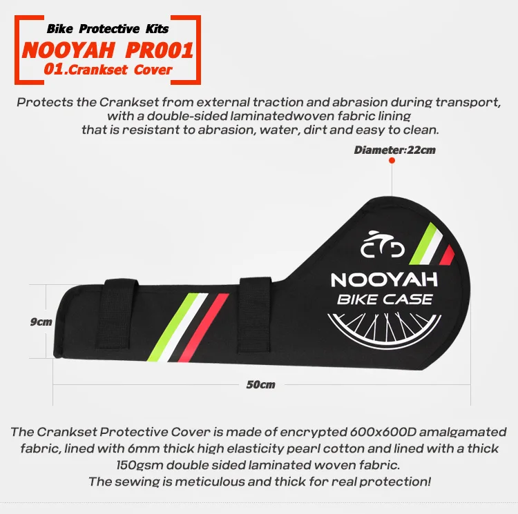 NOOYAH Fahrrad Schutz Kits Fahrrad Rahmen Schutz Set MTB Rennrad Zubehör Transport Werkzeug Fahrrad Gabel Kette Kurbelgarnitur Abdeckung – Detail 11