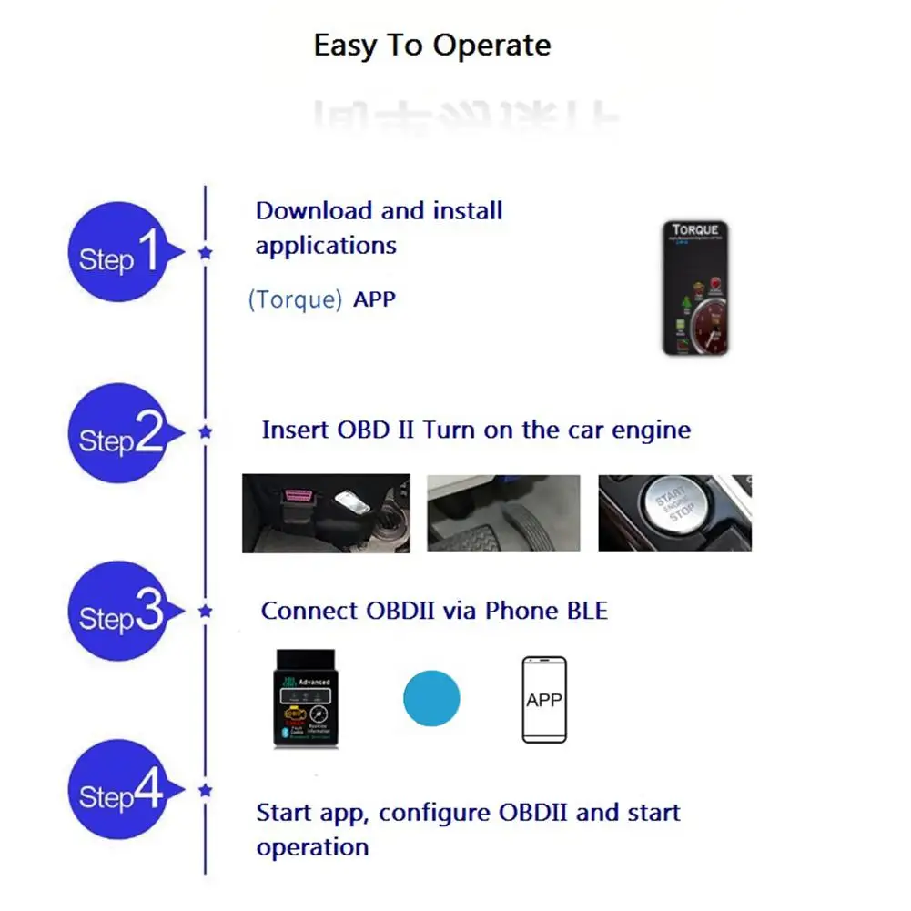 Bluetooth-Compatible Car OBD2 Scanner Elm327 V1.5 Code Reader OBDII Diagnostic Tool Diagnosis Scanner for Android IOS Windows