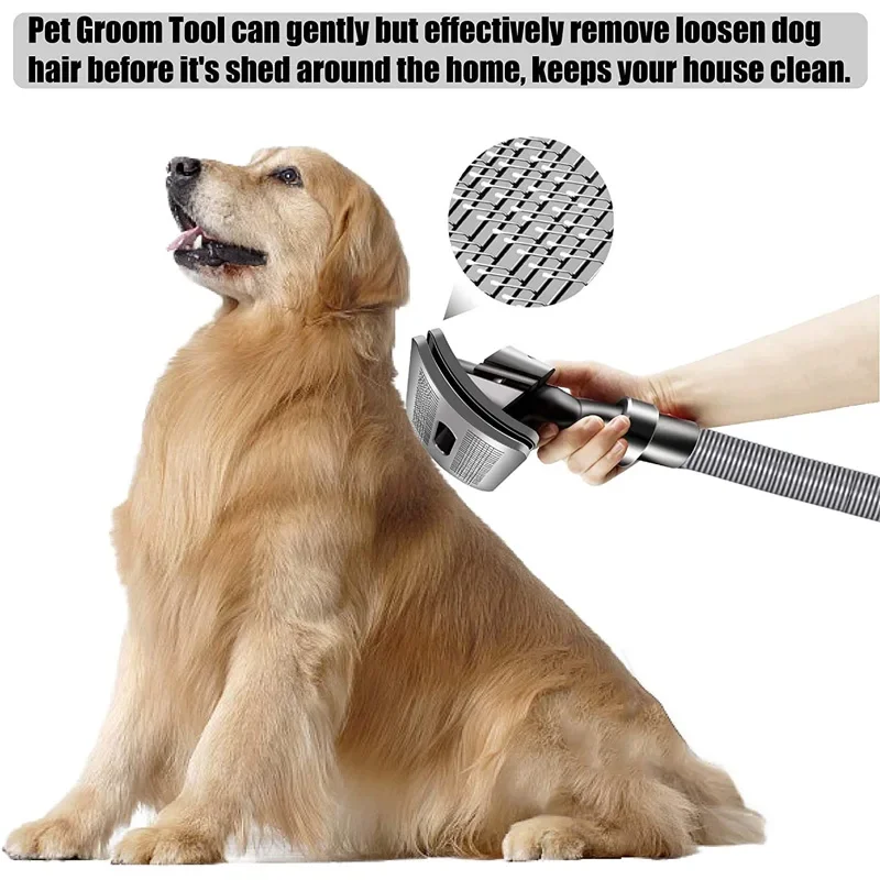 

NEW Pet Fur Hair Vacuum Groomer For Dyson V15 V11V10 V8 V7 Cleaner Dog Cat Pet Hair Brush Grooming Tool Flexible Extension Hose