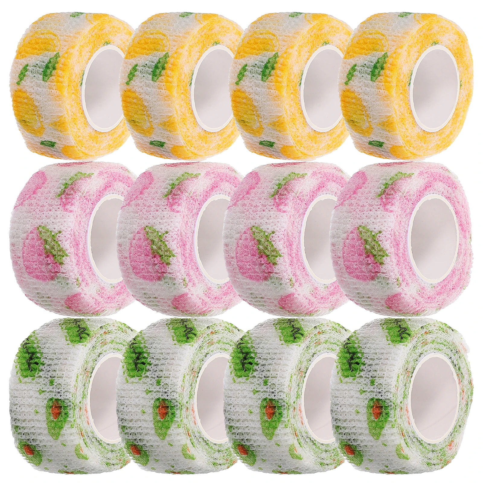 

12 Rolls Adhesive Finger Bandage Self Adhesive Stretch Breathable Elastic Bandages For Sports Wound Hand Protection Athletic