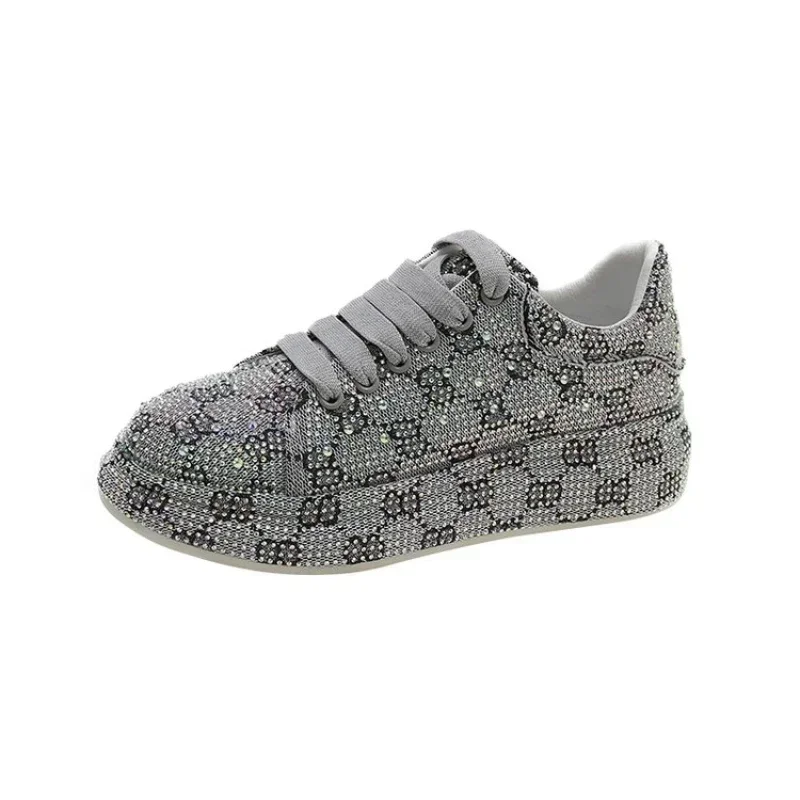 Women Flat Loafers Woman Rhinestone Shoes Female Autumn Sports Shoes Casual Platform Glitter Design Slip On Shoes Dropshipping