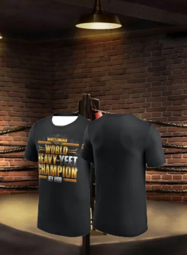

2025 Summer New Men's Jey Uso WrestleMania 41 Champion T-shirt Loose Breathable Sweat Absorbing Quick Drying Large Size 6XL