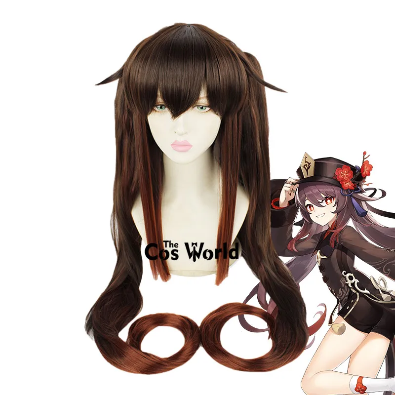 

Genshin Hu Tao 100cm Long Straight Games Cosplay Wigs Fiber Heat Resistant Synthetic Hair + Wig Cap