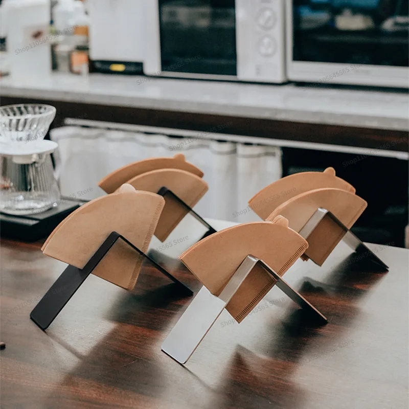 For Household Hand Brewed Coffee Filter Paper Storage Rack V-shaped Stainless Steel Placement Rack