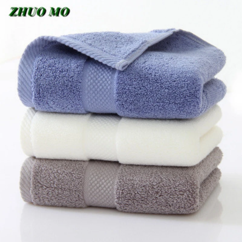 

ZHUO MO-Cotton Absorbent Bath Towel for Adults, Bathroom Towel, Cleaning Cloth, Home, Thick, 6 Colors, 34x78cm, 140g