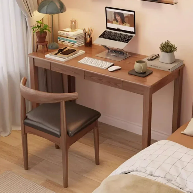 Modern Computer Desk Writing Study Office Gaming Table Wooden Simple Style Compact with Side Bag Headphone Hook Easy Assembly