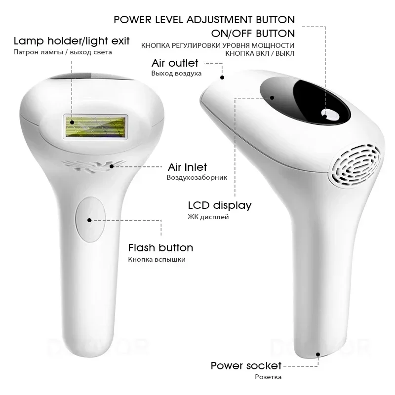 2024 Laser Epilator Painless For Women Hair Removal Home Use Devices  Facial Body Bikini IPL 900000 Flash Depilator Pulses