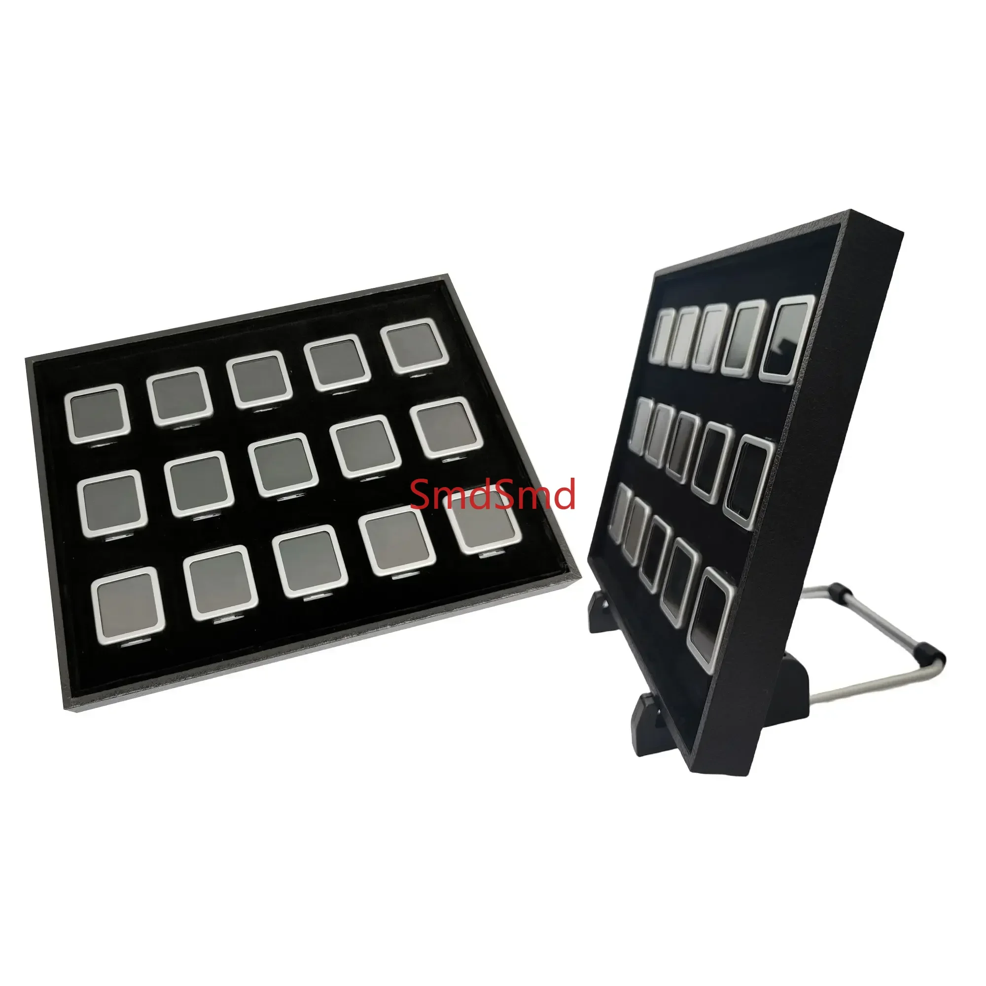 High Quality Loose Diamond Storage Display Box Tray Metal Gem Display Case Standard Gemstone Jewelry Organizer Gift Box