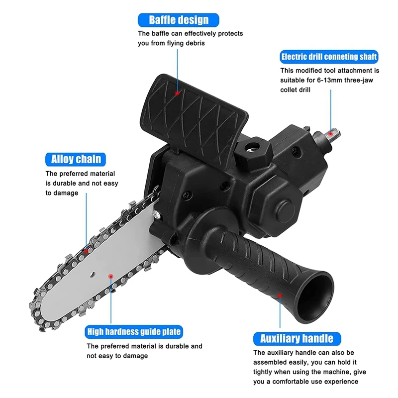 محول مثقاب كهربائي صغير محمول باليد ، منشار كهربائي مع 4 "سلسلة ، قوس تحويل