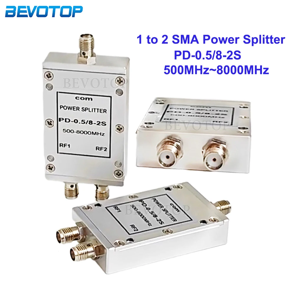 1Pcs SMA Female Microstrip Power Splitter One Point Two PD-0.5/8-2S 0.5-8GHz(500Mhz-8000Mhz) RF Power Splitter Combiner WIFi
