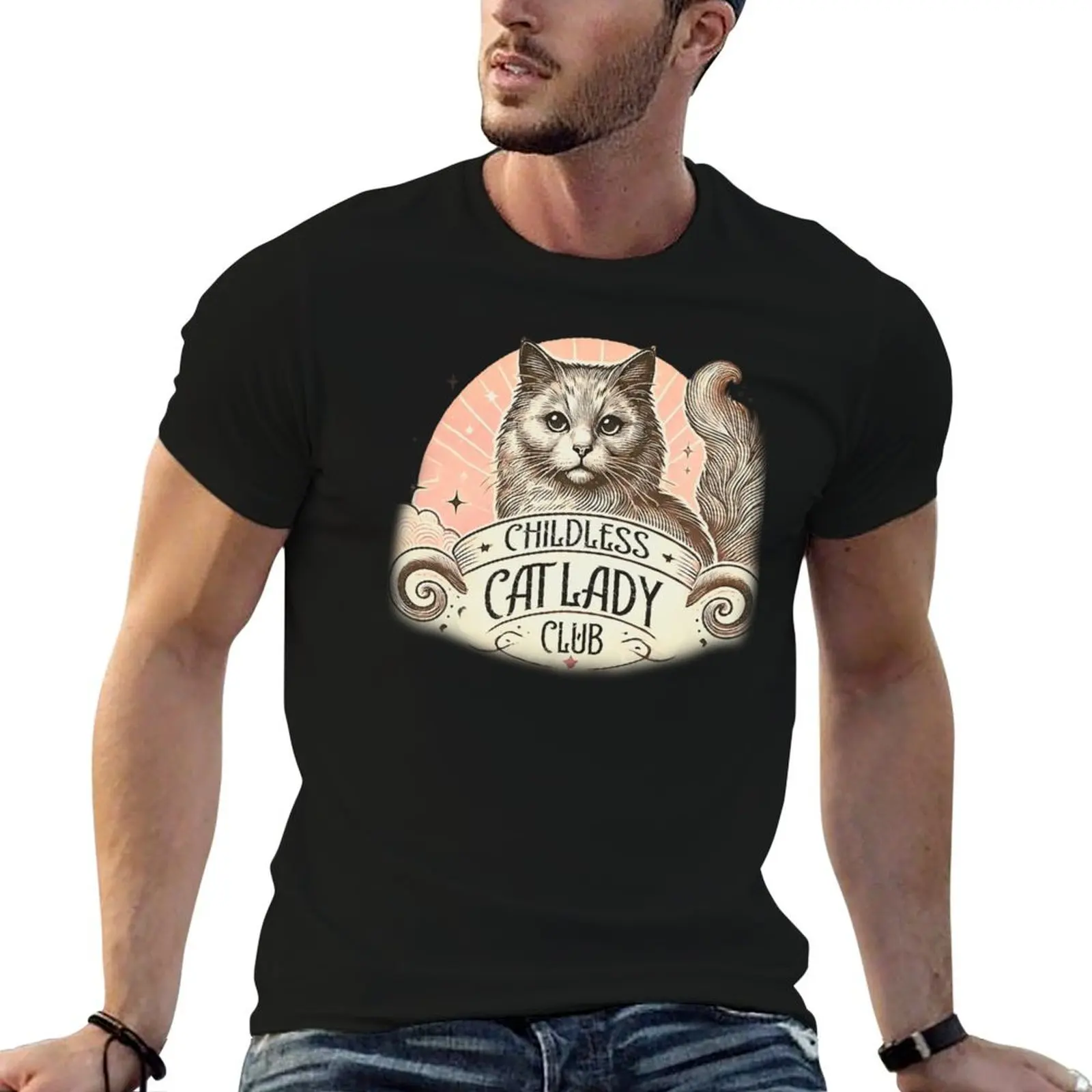 Childless Cat Lady Club T-Shirt vintage anime shirt graphic t shirts oversized t shirts for men