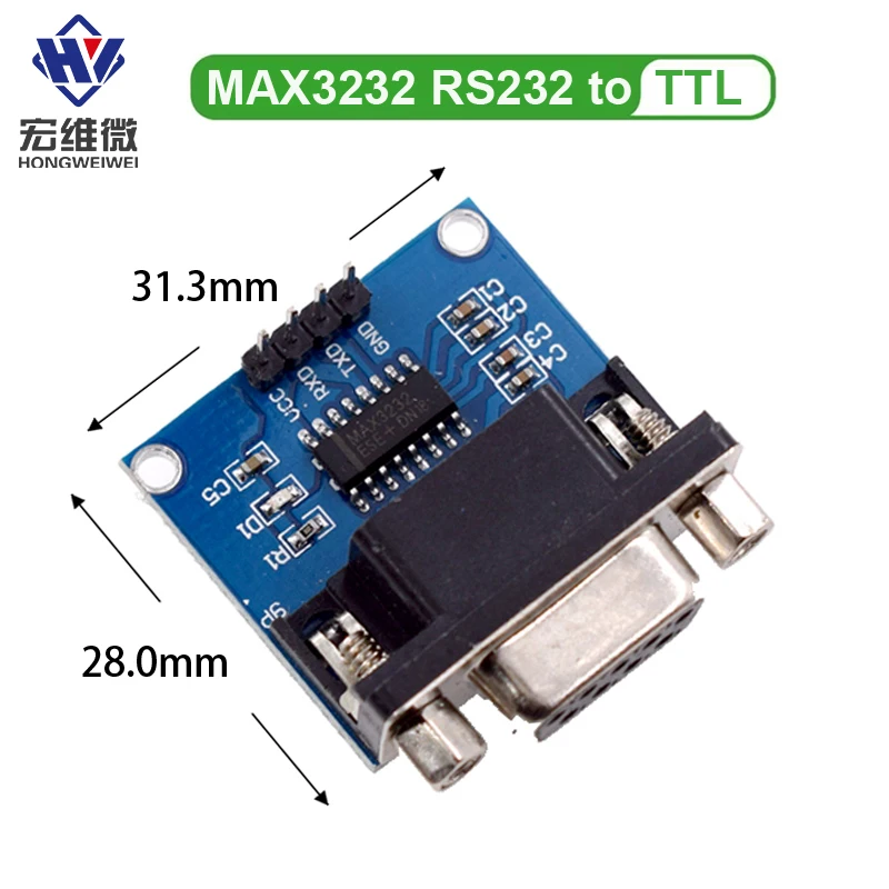 MAX3232 RS232 to TTL Serial Port Converter Module DB9 Connector MAX232 For Arduino