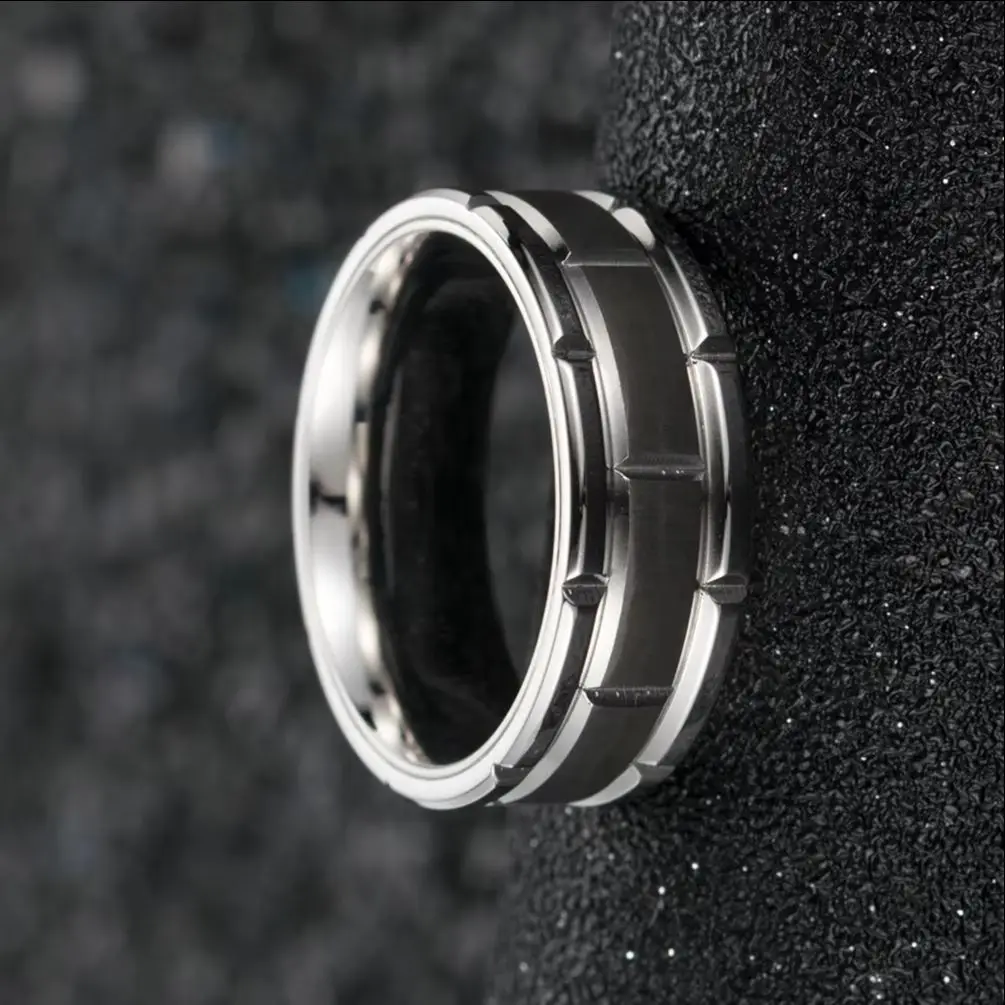 2026 Ring Men's Finger Rings for Teen Girls Men's Stainless Steel Flower Line Ring Domineering Dating Rings Pair-ring