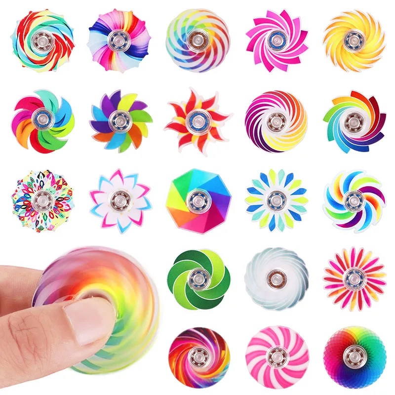 12/24 mini fidget spinners arc-en-ciel pour enfants, cadeaux de fête d'anniversaire, remplissages de piñata, cadeaux de Pâques et de Noël, jouet anti-stress