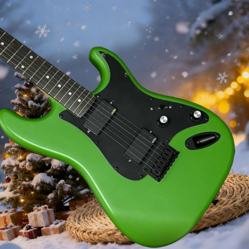 

Free Delivery Green STS Mahogany Body Rosewood Neck High-end Upgraded Version Electric Guitar Fixed Bridge Gift Merry Christmas