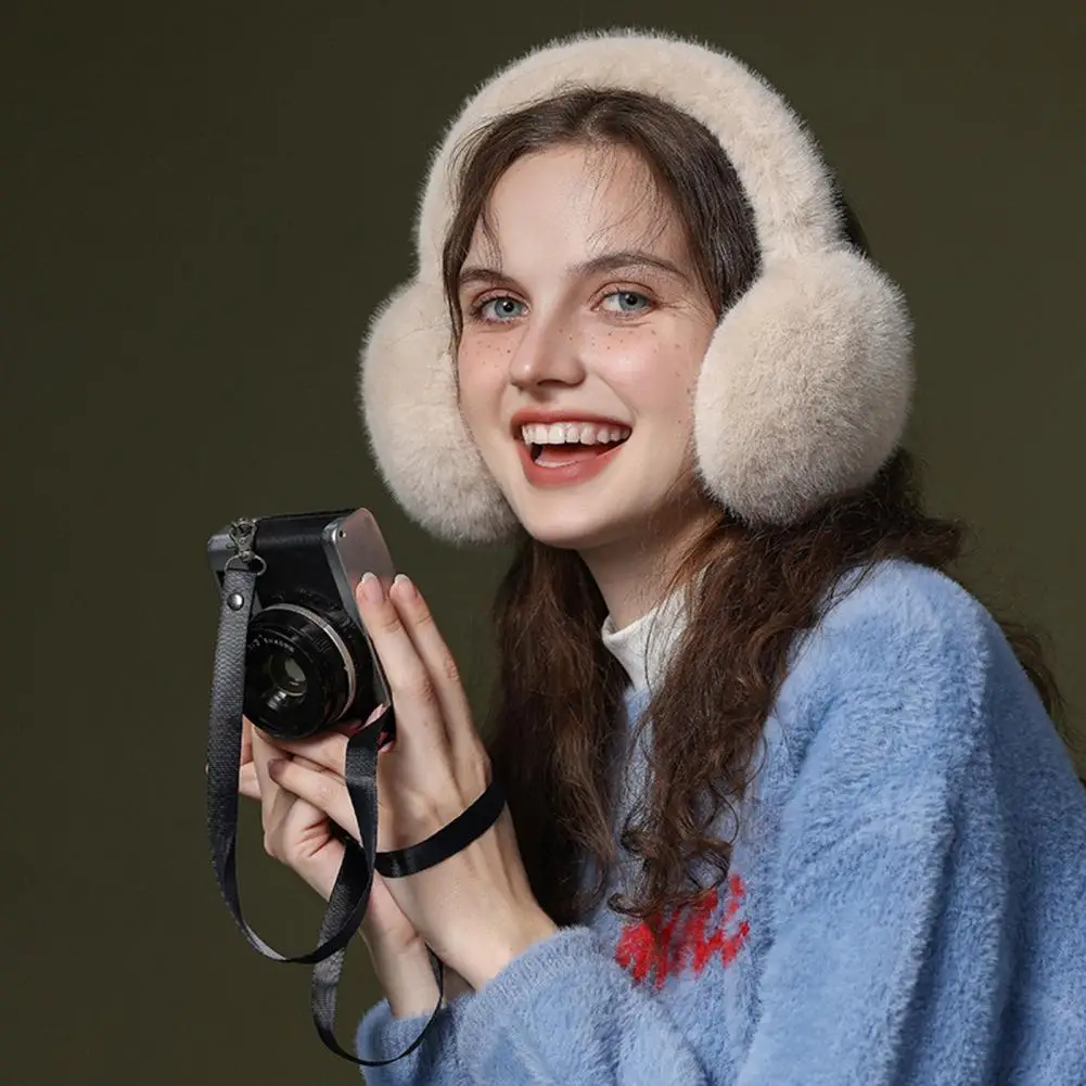 

Winter Earmuffs Imitation Rabbit Fur Earmuffs Ear Warmer Foldable Soft Furry Ear Covers Outdoor Adjustable Autumn Winter Earmuff