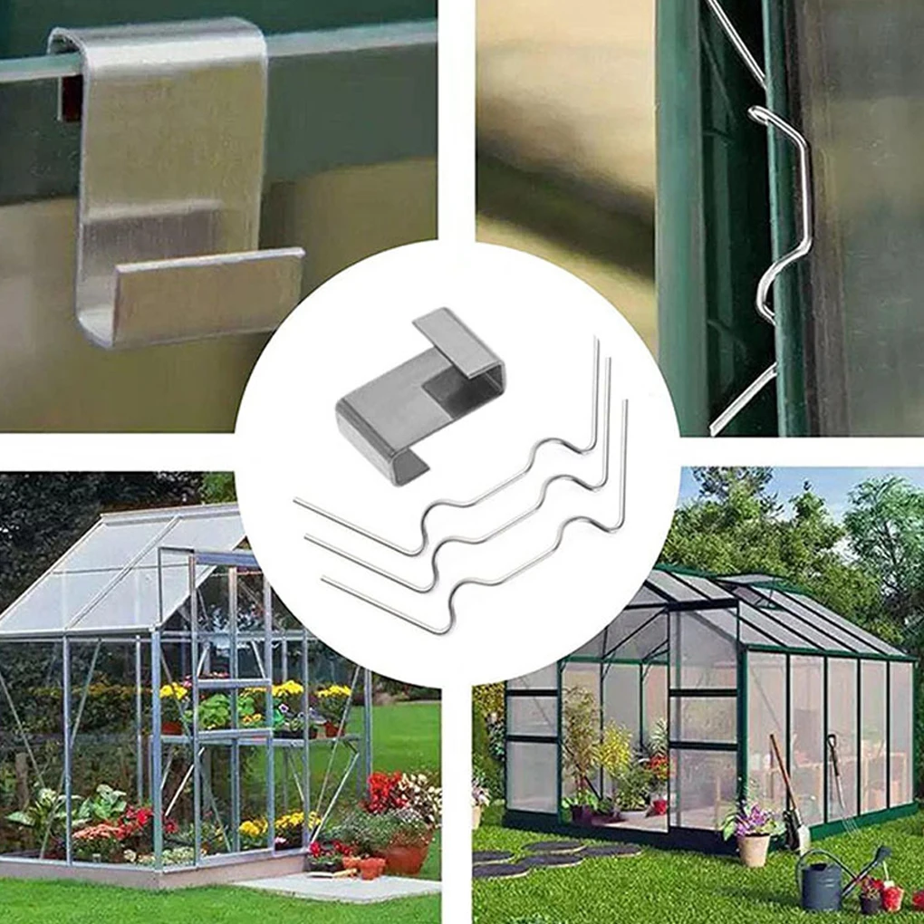 100 шт., зажимы для стекла в теплице, оконные зажимы, садовый инструмент, сменный зажим, инструменты для ремонта теплицы для дома, сада, двора