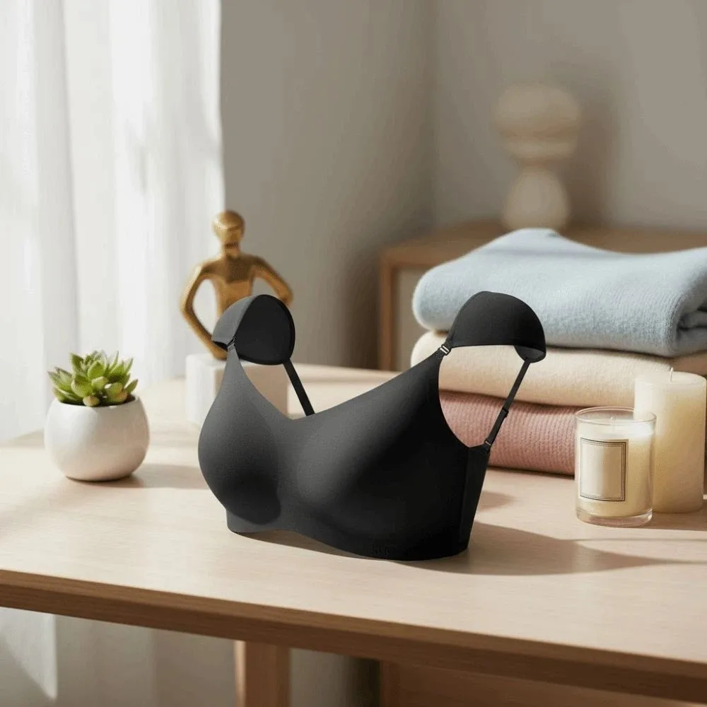 Comodo reggiseno a spalla ad angolo retto a V profondo Reggiseno con spalline senza cuciture anti-cedimento Lingerie Reggiseno sottile senza fili da donna/ragazza