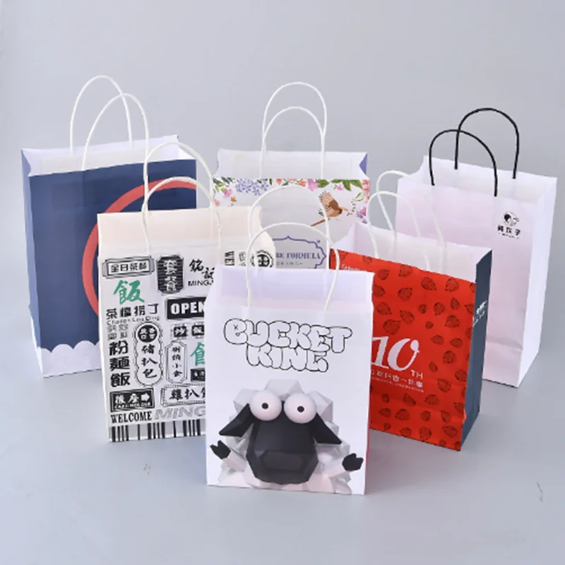 

Free Printing Monochrome Color Logo Wholesale 1000pcs/lot Kraft Paper Bag/Paper Gift Bag Packaging Bag