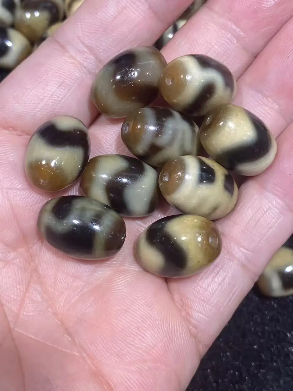 50pcs/lot Live Hot Promotion Limited-Time Discount Yellowish Daluoma Agate Dzi Beads Shale Coffee Head Loose Beads Wholesale