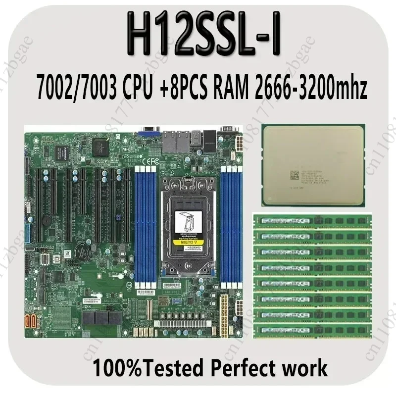 La carte mère du serveur d'entreprise H12SSL‑I prend en charge les processeurs EPYC 7002 7003 Series et la mémoire DDR4 à 8 canaux
