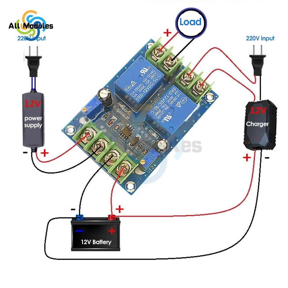 Voeding Automatische Omschakeling Module Batterij Stroomuitval Automatische Opladen Besturingskaart Emergency Stroomonderbreker Module